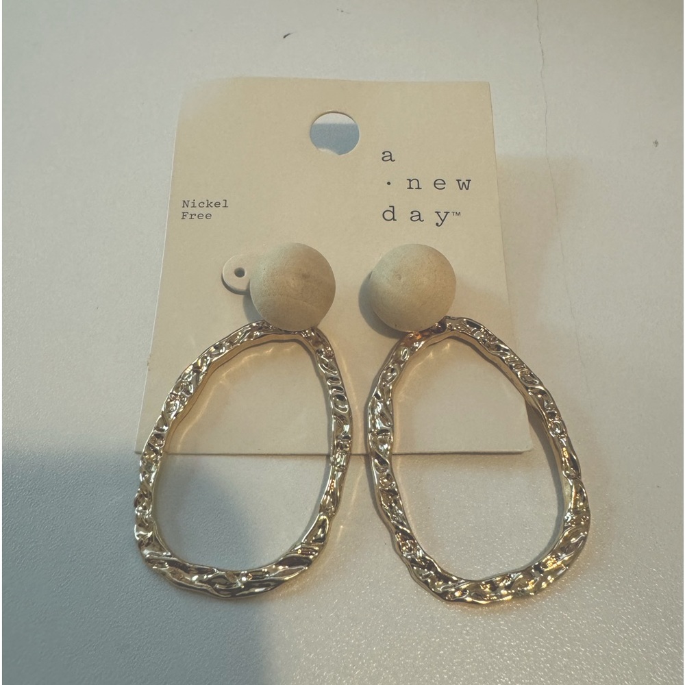 NWT - A New Day Gold Dangle Hoop Earring